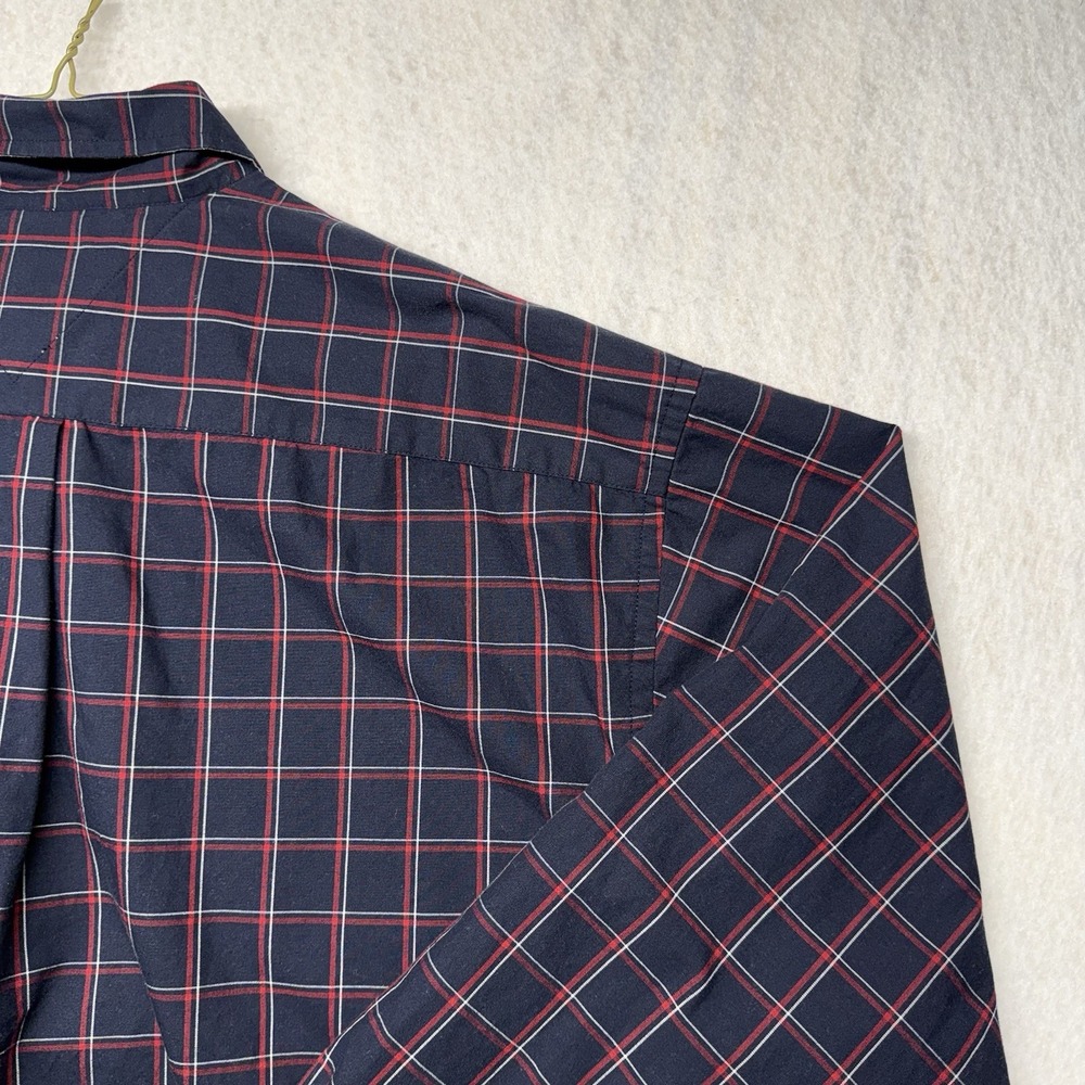Tommy Hilfiger Shirt Mens XL  Blue Plaid Button Down Long Sleeve Flag Logo VTG - Picture 14 of 16